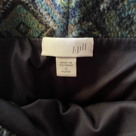 J. Jill Printed Crinkle Knit Stretch Pencil Skirt S Petite - Picture 7 of 10